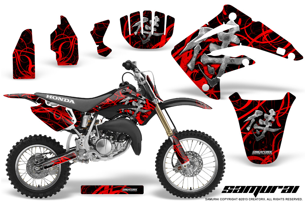 Honda CR85 03-07 Graphics Kit Samurai Red Black BB NP
